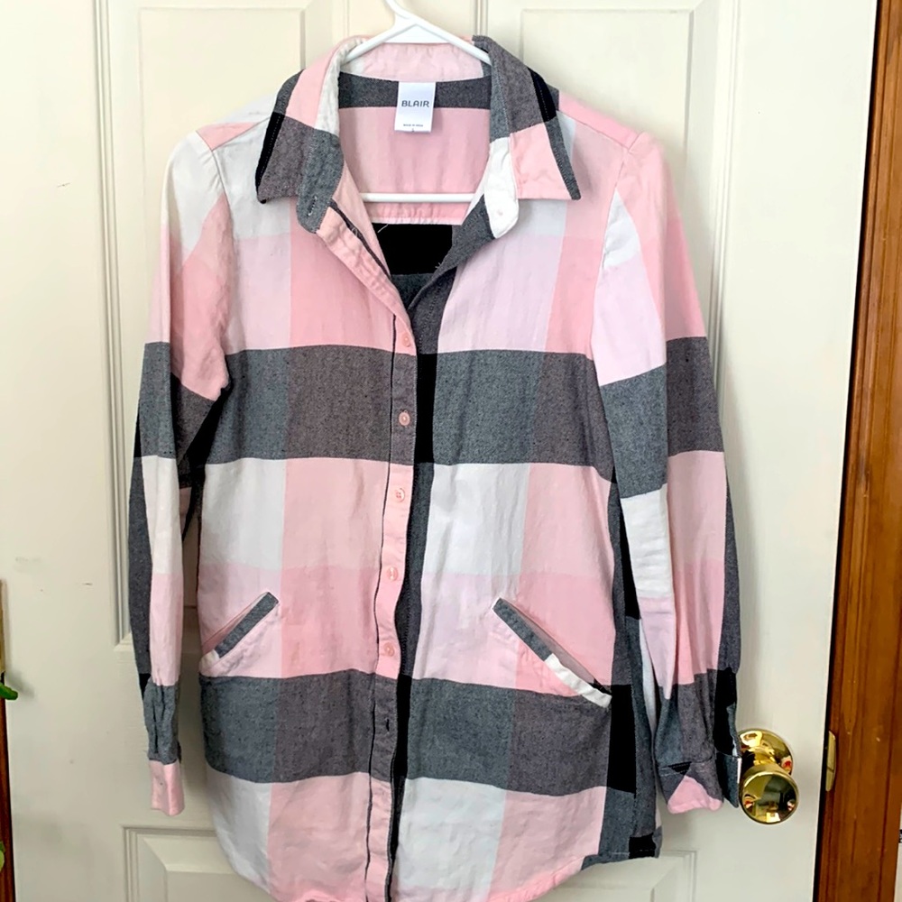 Flannel buttoned top
